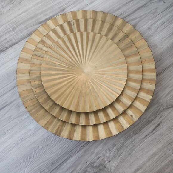 Source Unknown Other - Gold Metal Sunburst Wall Decor Set Mid Century Modern Farmhouse Hanging Art
